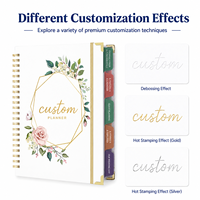 Carnet de planification de mariage OEM avec couverture blanche et motifs floraux, fabriqué par le fabricant