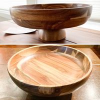 Lot de 100 bols et assiettes modernes en bois d'acacia écologiques de 12 pouces, style ferme, gravés, accessoires décoratifs pour fêtes et maison