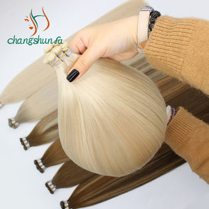 Novo cru virgem europeu duplo volume desenhado gênio trama extensões de cabelo humano duplo gênio trama loira destaques - Product Image 6