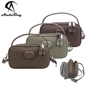 Bolsos cruzados de hombro AndoBag para mujer, bolso de teléfono de cuero vacuno genuino, informal y a la moda, mini bolso de mano pequeño 1508 - Product Image 1