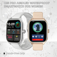 Montre connectée C28 Pro nouvelle arrivée, AMOLED haut de gamme, IP67, 41-43 mm, unisexe, répondre aux appels, moniteur de fréquence cardiaque, suivi de la forme physique, réveil sans fil