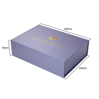 Boîte pliante personnalisée violette avec logo doré, en carton rigide, fermeture magnétique, pour emballage de maillots de bain et vêtements, livraison plate