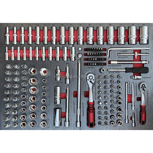Chariot de rangement pour outils avec tiroirs, mallette rigide pour mécaniciens professionnels, kits d'outils de <span class=keywords><strong>garage</strong></span> en mousse EVA pour réparation automobile - Product Image 4
