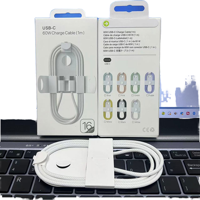 3.3ft 60W USB-C to USB-C Nylon Braided Cable, PD Fast Charging for IPhone, Samsung, Tablet & More
