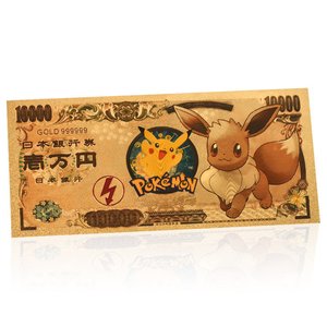 Eevee evrim seti Pokemoned hatıra altın folyo plastik banknot cep canavarları tahsil - Product Image 1