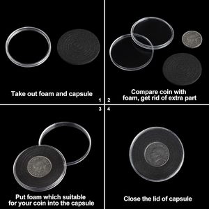 Capsule in acrilico Super chiaro con 16/21/26/<span class=keywords><strong>31</strong></span>/36/46mm regolabile in schiuma di protezione porta monete - Product Image 5