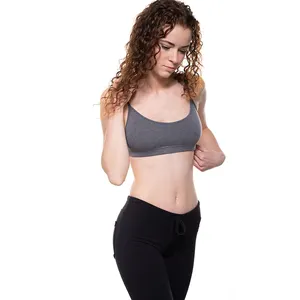 Eco Sustainable Round Neckline Fitted Bamboo Cami Sport Bra Crop Top Made With Soft Breathable Luxurious Bamboo Jersey