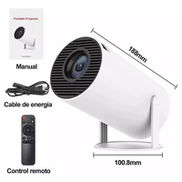 Mini projecteur intelligent Hy300 Wifi Bt Android 11.0 prenant en charge 1080p 4k, double Wifi Bt 5.4, projecteur portable intérieur/extérieur