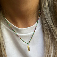 Mode coloré corail poisson collier de perles pour les femmes élégant chandail chaîne bijoux