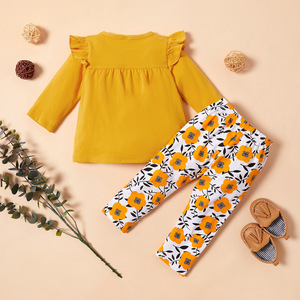 Ropa Infantil al por Mayor, Conjunto de Ropa para Niñas, Conjuntos de 2 Piezas para Niños con Estampado de Flores - Product Image 2