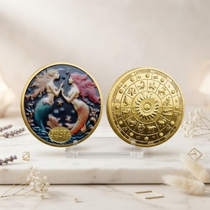 Moneda Conmemorativa Chapada en Oro de <span class=keywords><strong>Piscis</strong></span>, Moneda Coleccionable de Astrología con Sirena en Esmalte 3D a Color, Regalo de Cumpleaños para Febrero y Marzo - Product Image 6