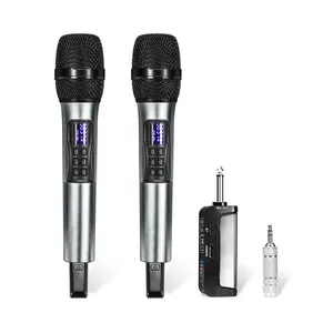 Беспроводной микрофон с эхо-караоке-системой с Bluetooth-приемником Профессиональный Портативный динамический беспроводной микрофон
