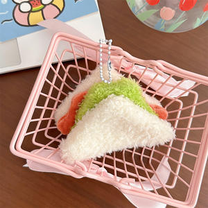 毛绒软模糊3D食品造型迷你可爱卡通毛绒动物装饰钥匙扣包钱包背包魅力 - Product Image 3