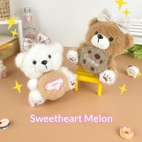 Pendentif en peluche ours assis avec nœud papillon, mignon et tendance, breloque de sac unisexe pour filles, jouet poupée pour 5-7 ans, vente en gros