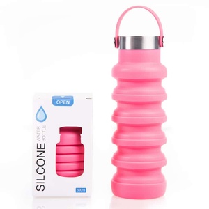 Fitness Silicone Collapsible Sports Water Bottle Outdoor Folding Cup 550ml Large Capacity Leak-Proof Eco-Friendly Dishwasher - Product Image 1