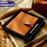 Boîte cadeau premium A5 A6 en cuir PU, planificateur à feuilles mobiles, logo personnalisé, couverture rigide, fermeture à torsion en métal, papeterie de bureau, classeur, carnet