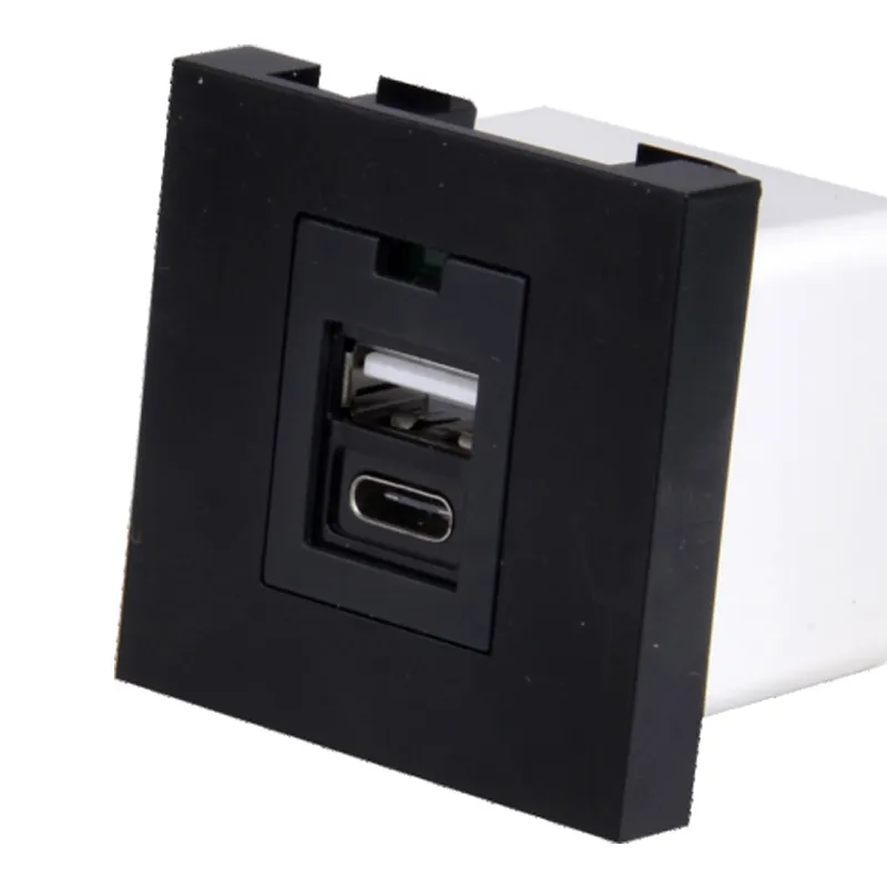 NEPCI Double ports USB chargeur prise XJY-USB-26-A/C-5V/2.1A module d'alimentation avec lumière LED 45X45 module d'alimentation CB/TUV