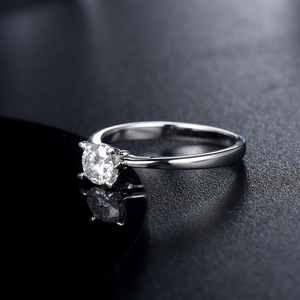 Fiera Prezzo Moissanite Anello Dei Monili 18K Oro Placcato In <span class=keywords><strong>Argento</strong></span> Sterling Anello di Moissanite Solitaire - Product Image 4