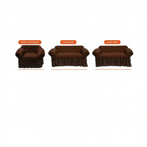 Juego de Fundas para Sofá Elleine, 3 Piezas, Elásticas y Ajustables, Color Sólido, Lavables a Máquina, Estilo Clásico - Product Image 1