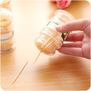 Bamboo Toothpicks With Holder 7-8Cm Portable Disposable Double-Ended For Home Hotel Use 100-200 Pieces Per Pack - Product Image 1