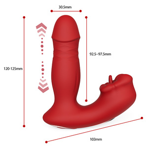 Aplikasi Mainan Seks Dewasa 2-in-1 Vibrator Tongkat Teleskopik dengan Fungsi Menjilat Lidah, Sextoy Dildo untuk Wanita, Stimulasi Ganda, Pemijat Klitoris - Product Image 6