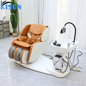 KISEN High-<b>end</b> Electric Recliner Hairdressing Barber Chair Hydrotherapy Full Body Massage Shampoo <b>Bed</b> With Ceramic Head Spa Bowl - Product Image 1