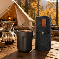 Fabricant d'origine – Tasse à café en métal 10 oz avec pochette en feutre – Service OEM complet – Couleurs Pantone assorties pour la vente en gros