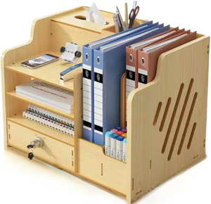 Boîte de rangement de bureau en bois à grande capacité avec serrure pour objets de valeur, modèle très demandé - Product Image 3