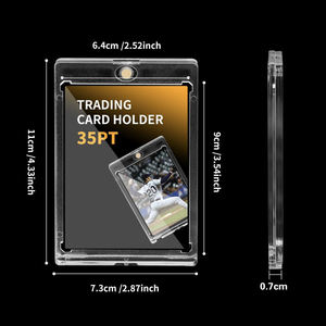 XXH-One Touch Porte-cartes magnétique 35PT Toploader Étui <span class=keywords><strong>rigide</strong></span> en plastique transparent pour cartes à collectionner Protecteur de boîtier magnétique - Product Image 4