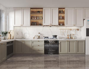 Mueble de Cocina Moderno con Panel de Madera Maciza, Resistente al Agua, Ecológico, Mueble de Paquete Plano - Product Image 2