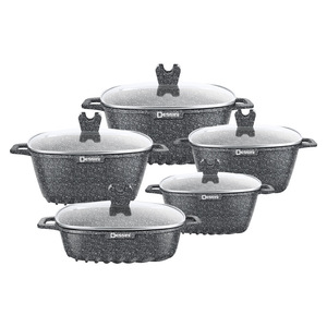 Dessini 10 Piece Square Aluminum <b>Soup</b> <b>Pot</b> Set Non Stick Cooking Pan Household Use - Product Image 5