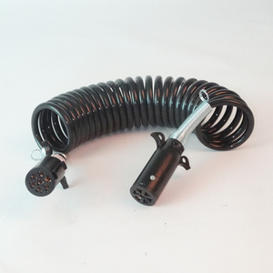 Cables Eléctricos Espirales de <span class=keywords><strong>7</strong></span> <span class=keywords><strong>Polos</strong></span> y 24V Personalizados para Luces de Giro de <span class=keywords><strong>Remolque</strong></span>, <span class=keywords><strong>Cable</strong></span> de Alimentación ABS/EBS con Protector de Resorte - Product Image 2
