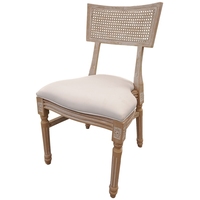 Chaise Francis Franklin empilable à dossier en rotin Cane avec siège en tissu amovible et remplaçable