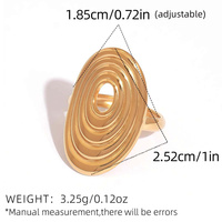 Bagues de doigt en acier inoxydable de créateur, forme ellipse, pour femmes, accessoires tendance et étanches, bijoux de mode féminins, cadeau