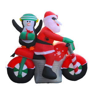 सांता क्लॉस सवारी मोटरसाइकिल inflatable क्रिसमस आउटडोर और इनडोर क्रिसमस यार्ड सजावट - Product Image 3