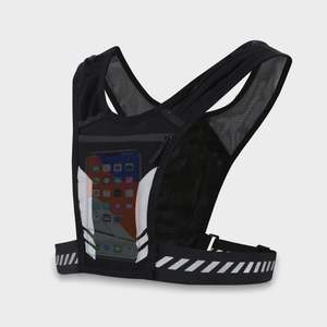 Sac à dos de course réfléchissant à prix d'usine personnalisé, gilet d'hydratation de course avec porte-téléphone et porte-bouteille - Product Image 2
