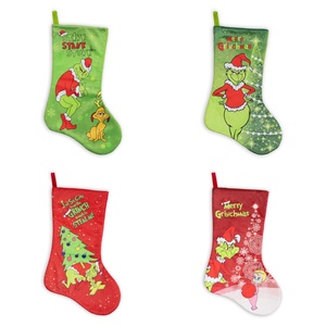 Nouvelle conception 2025 : Poupée en peluche Elfe de Noël, Chaussette de Noël verte, Sac cadeau, Chaussettes à bonbons, Ensemble de table de Noël - Product Image 1