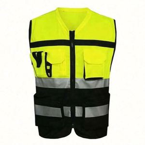 Gilet de sécurité haute visibilité réfléchissant de qualité supérieure avec poches pour travaux de construction, idéal pour les cadeaux promotionnels et d'affaires - Product Image 2