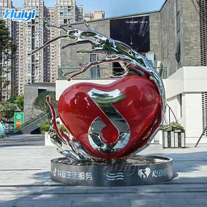 Outdoor Modern Themapark Metaal Rood Hartvormig Roestvrijstalen Sculptuur - Product Image 6