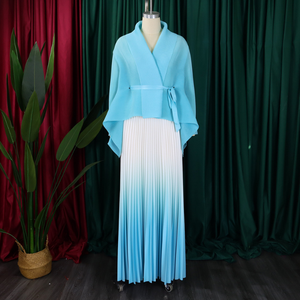 Derniers modèles de tenues africaines d'automne <span class=keywords><strong>pour</strong></span> femmes Ensemble deux pièces haut élégant à manches chauve-souris et jupe dégradée Vêtements <span class=keywords><strong>pour</strong></span> femmes - Product Image 3