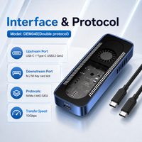Carcasa DiTaiJia DEM040 para SSD M.2 con Ventilador de Enfriamiento Activo, Doble Protocolo, 10Gbps USB3.2 Gen2, Carcasa de Aluminio, Compatible con NVMe SATA PCIe Gen3
