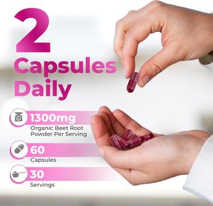 OEM ODM Private Label Beterraba Root Cápsulas para Adultos Dark Cherry Sabor Suporta Sangue Óxido Nítrico Fluxo Herbal Suplementos - Product Image 3