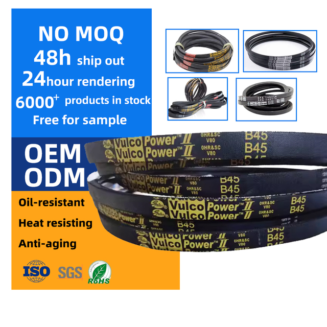 V-Belt High Quality Industrial Transmission Auto Tension Bearing Unit Poly Rubber Pulley V Belt a B C Section