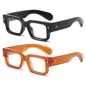 نظارات سوداء مربعة وسميكة بإطار نظارات للنساء والرجال مستطيلات مكتنزة بضوء أزرق نظارات مخصصة بدون وصفة طبية - Product Image 1