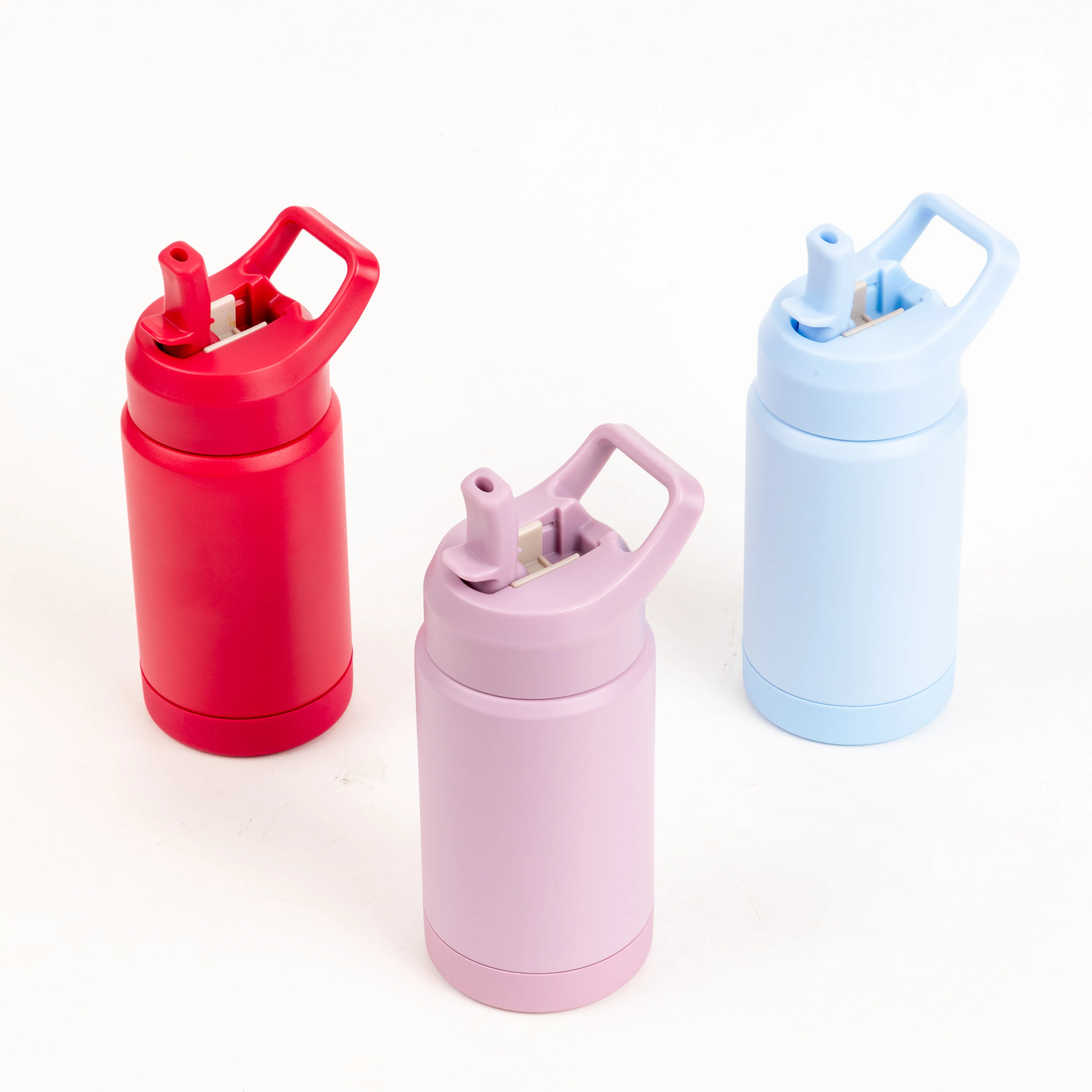 Recycled Materials Stainless Steel 14OZ Sport Bottle kids Drink Bottle Water Bottles With Removeable Straw lid