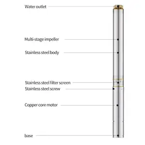 3hp dikey derin kuyu dalgıç su pompası sulama tarım için yüksek basınçlı elektrikli 220v OEM özelleştirilmiş destek