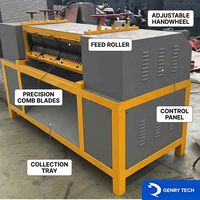 Séparateur automatique de radiateurs en cuivre et aluminium Genrytech GRRS-600 300-600kg/h 3kW AC, machine de recyclage de condenseurs de climatisation automobile CE