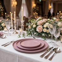 Nouvel ensemble d'assiettes à dîner en céramique et porcelaine de 6 à 12 pouces, violet, design moderne haut de gamme, passe au lave-vaisselle, pour la restauration, les hôtels et les restaurants