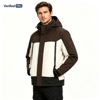 Veste d'extérieur légère à capuche pour homme, coupe-vent color block, fabricant OEM ODM personnalisé