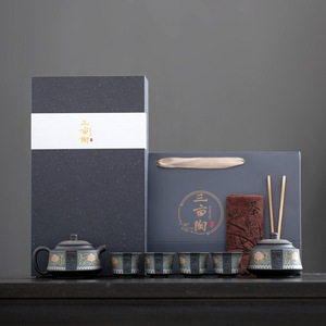 Juego de Té de Arcilla Púrpura Blue Ruyi, Completo con Tazas y Pinzas, Ideal para Regalo Empresarial - Product Image 4
